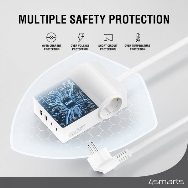 Skrivebord Oplader USB-C/A Power Strip Desk GaN 65W