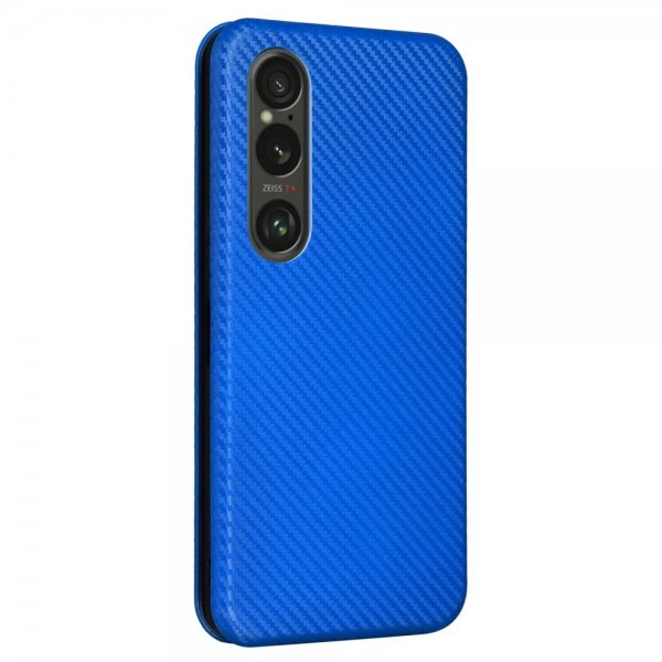 Sony Xperia 1 VI Etui Kulfibertekstur Blå