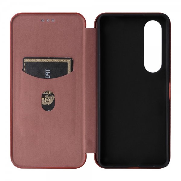 Sony Xperia 1 VI Etui Kulfibertekstur Brun