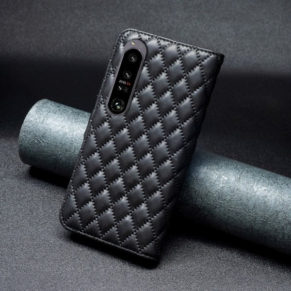 Sony Xperia 1 VI Etui Rombemønster Sort