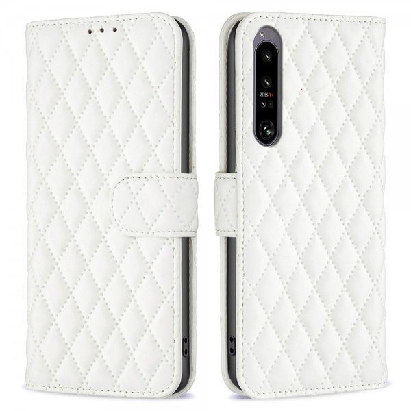Sony Xperia 1 VI Etui Rombemønster Hvid