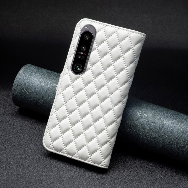 Sony Xperia 1 VI Etui Rombemønster Hvid