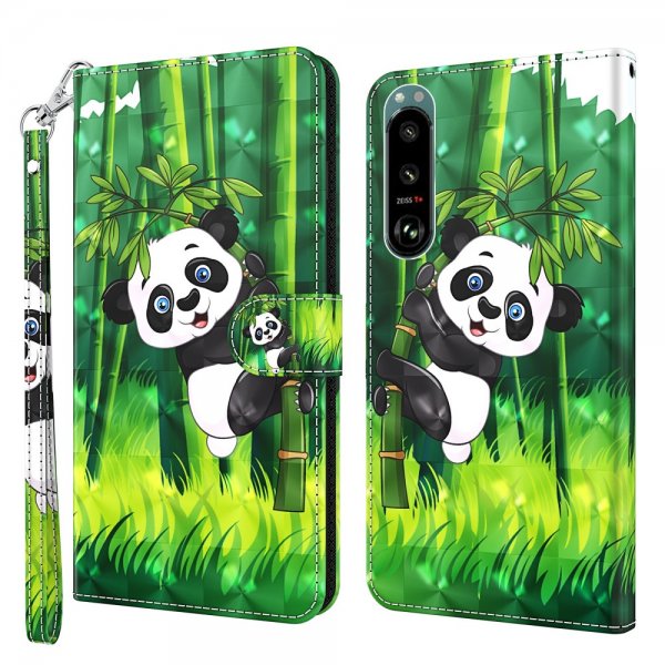 Sony Xperia 5 III Etui Motiv Panda Og Træ