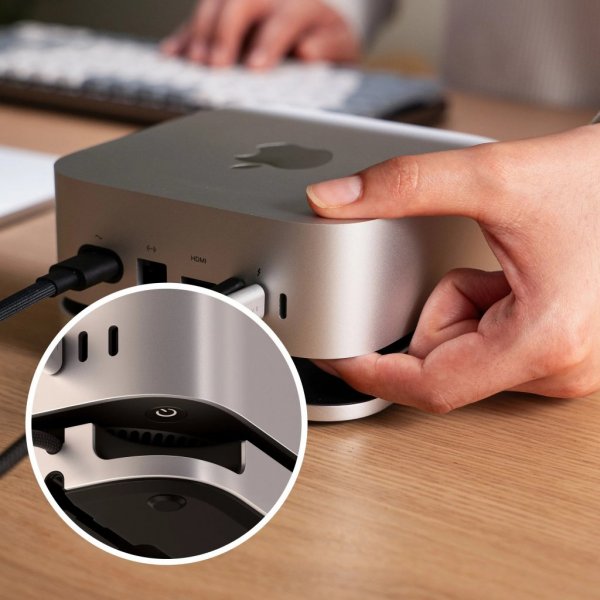 Mac Mini M4 Stativ & Hub med SSD-kapsling sølv