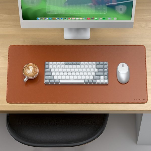 Vegan-Leather Premium Desk Mat Brun