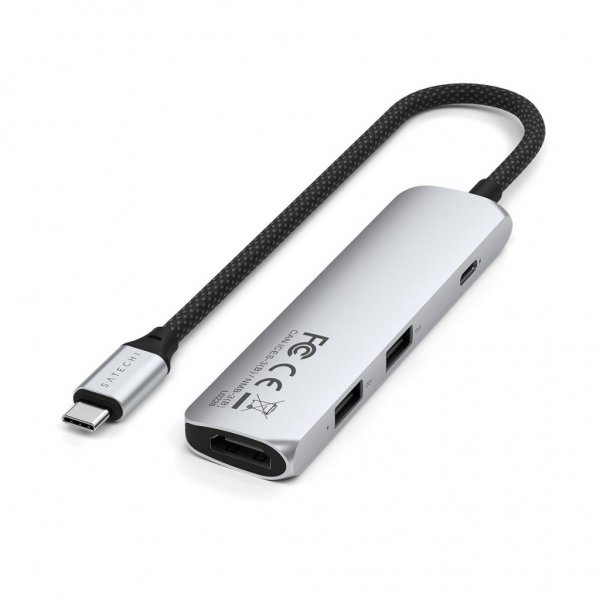 4-in-1 USB-C Slim Multiport Adapter 4K Sølv