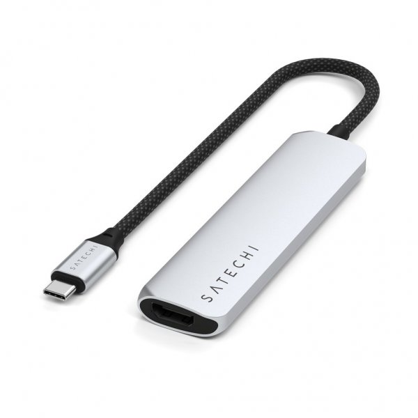 4-in-1 USB-C Slim Multiport Adapter 4K Sølv