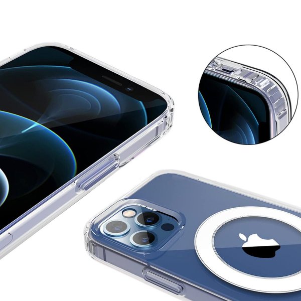 iPhone 13 Pro Max Cover TPU MagSafe Stødabsorberende Transparent