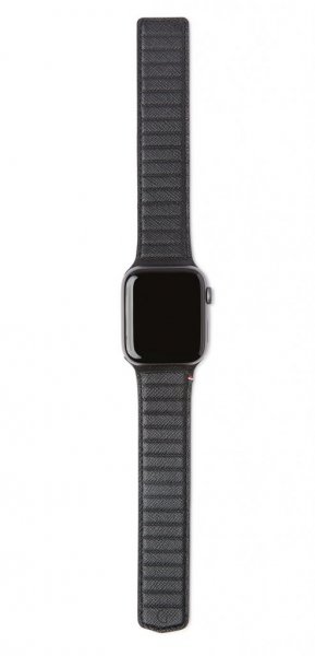 Apple Watch 38/40/41mm Armbånd Magnetic Traction Strap Ægte Læder Sort