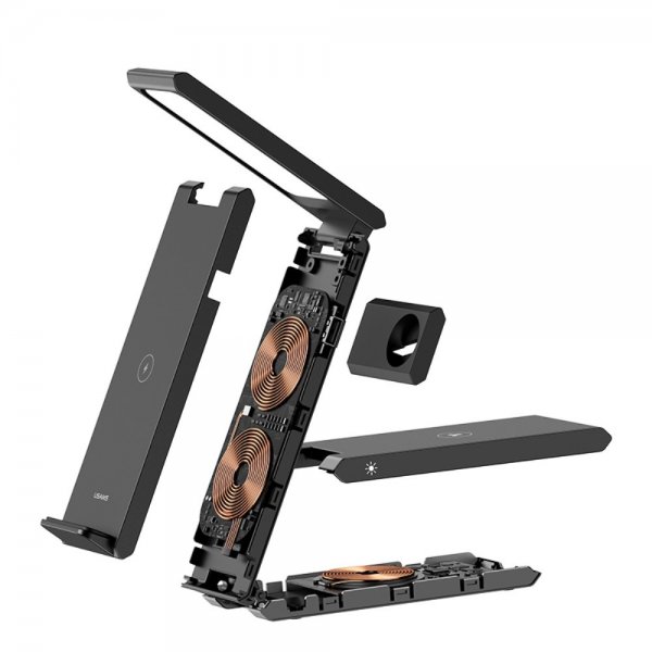 Trådlös Laddare US-CD181 3-i-1 med Lampa 15W