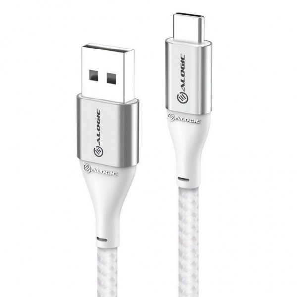 USB-C till USB-A Kabel 3A/480Mbps 30cm Sølv