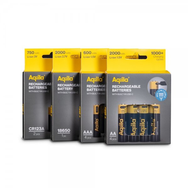 Rechargeable CR123A Battery USB-C 2-pack