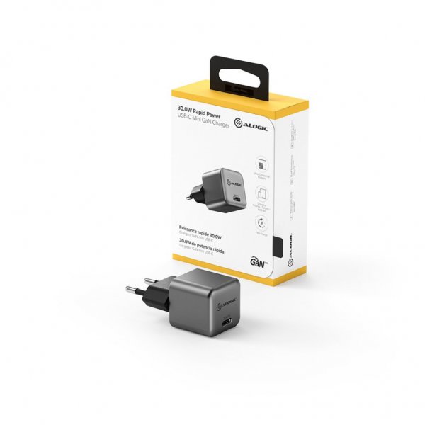 Oplader 30W Rapid Power USB-C MINI GaN Charger Space Grey