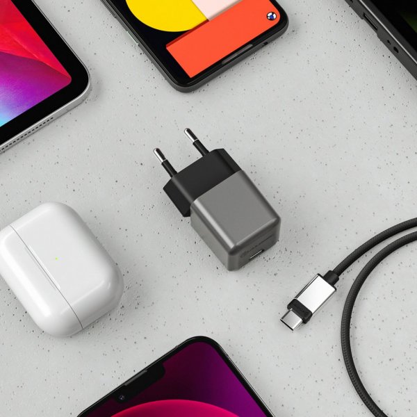 Oplader 30W Rapid Power USB-C MINI GaN Charger Space Grey