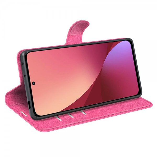 Xiaomi 12/12X Etui Litchi Magenta