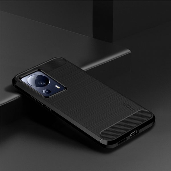 Xiaomi 13 Lite Cover Børstet Karbonfibertekstur Sort