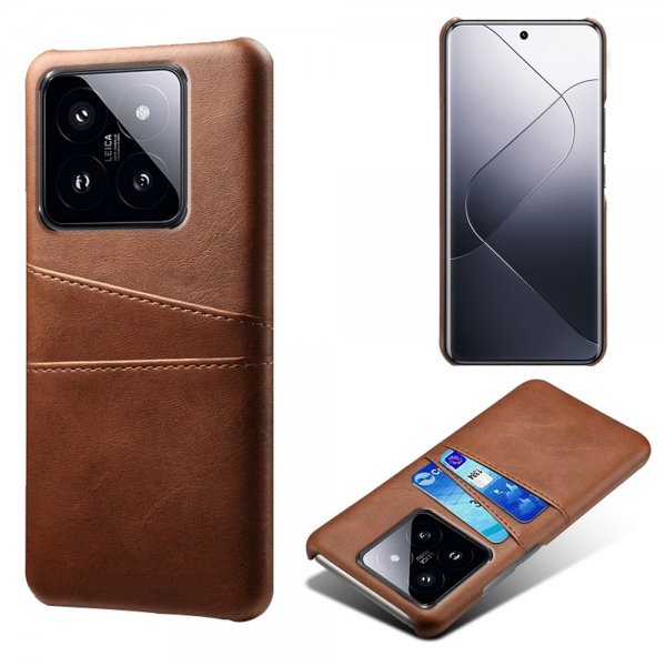 Xiaomi 14 Cover med Kortholder til to kort Brun