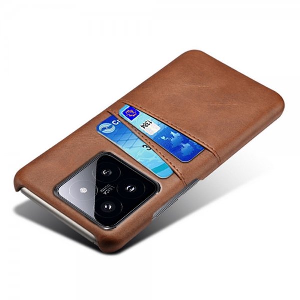 Xiaomi 14 Cover med Kortholder til to kort Brun