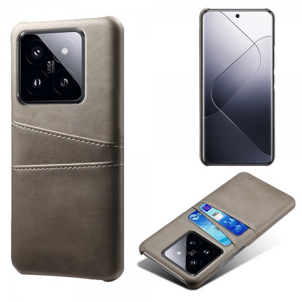 Xiaomi 14 Cover med Kortholder til to kort Grå