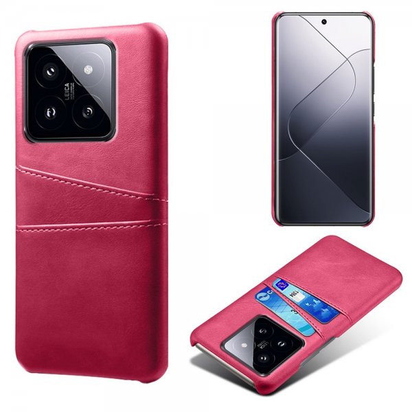 Xiaomi 14 Cover med Kortholder til to kort Magenta