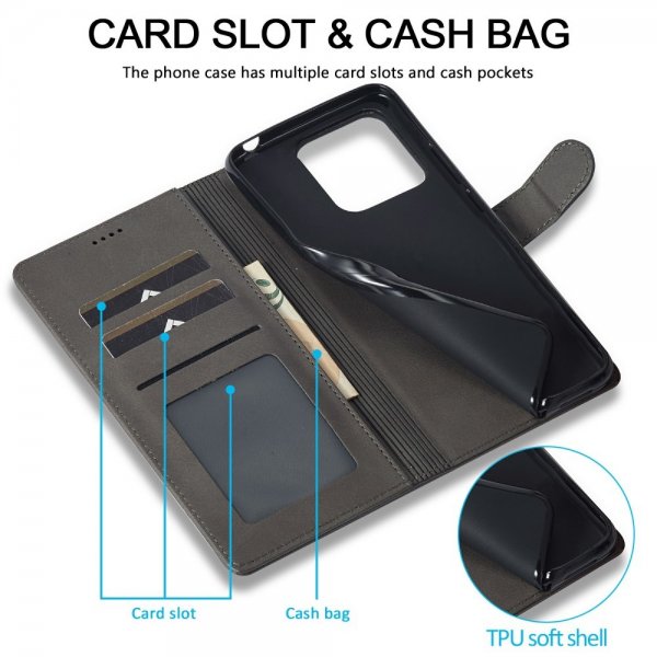 Xiaomi 14T Etui med Kortholder Stativfunktion Grå