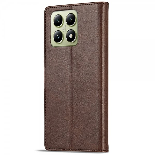 Xiaomi 14T Etui med Kortholder Stativfunktion Mørkebrun