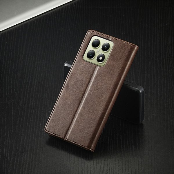 Xiaomi 14T Etui med Kortholder Stativfunktion Mørkebrun