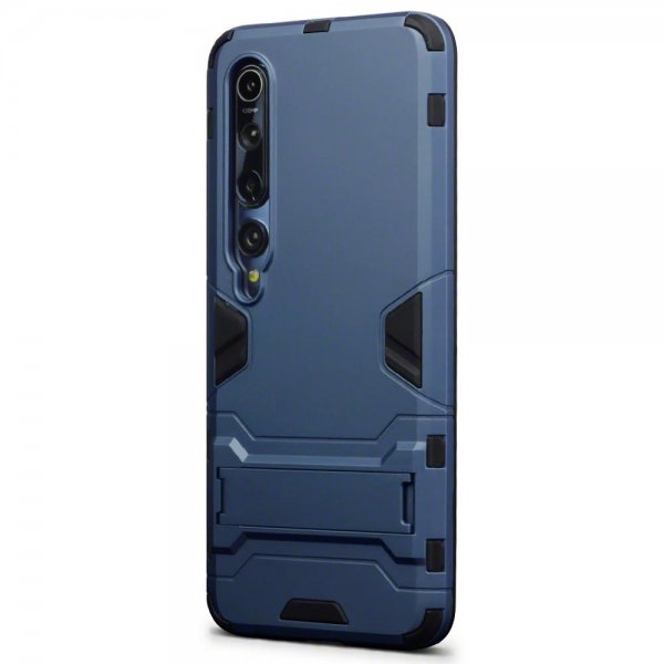 Xiaomi Mi 10/Mi 10 Pro Cover Armor Stativfunksjon Mørkeblå