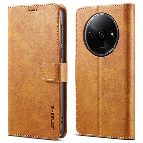 Xiaomi Redmi A3 Etui med Kortholder Stativfunktion Lysebrun