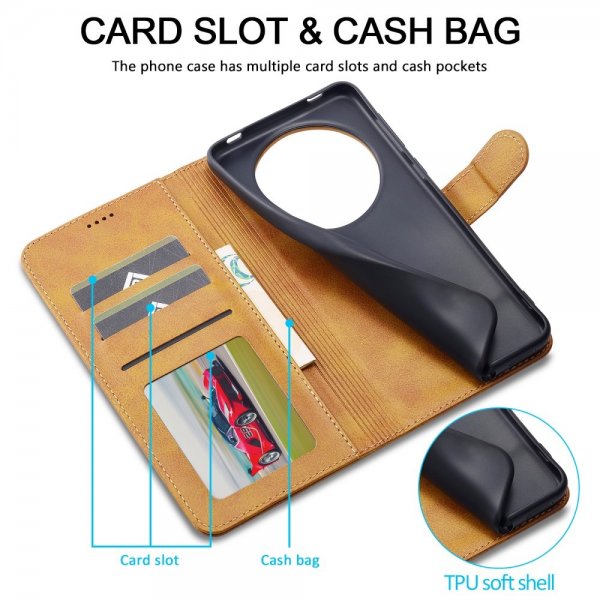 Xiaomi Redmi A3 Etui med Kortholder Stativfunktion Lysebrun