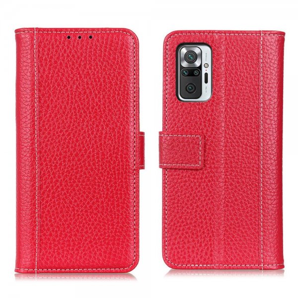 Xiaomi Redmi Note 10 Pro Etui Litchi Rød