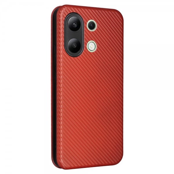 Xiaomi Redmi Note 13 4G Etui Kulfibertekstur Brun