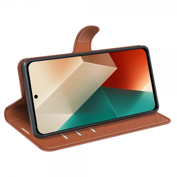 Xiaomi Redmi Note 13 5G Etui Litchi Brun