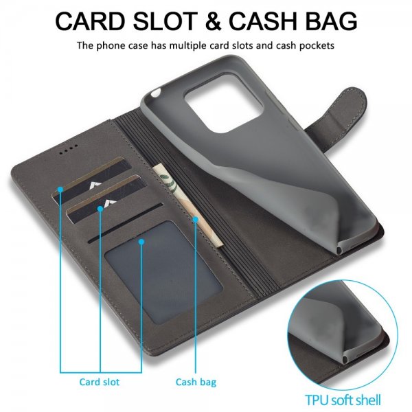 Xiaomi Redmi Note 13 5G Etui med Kortholder Stativfunktion Grå