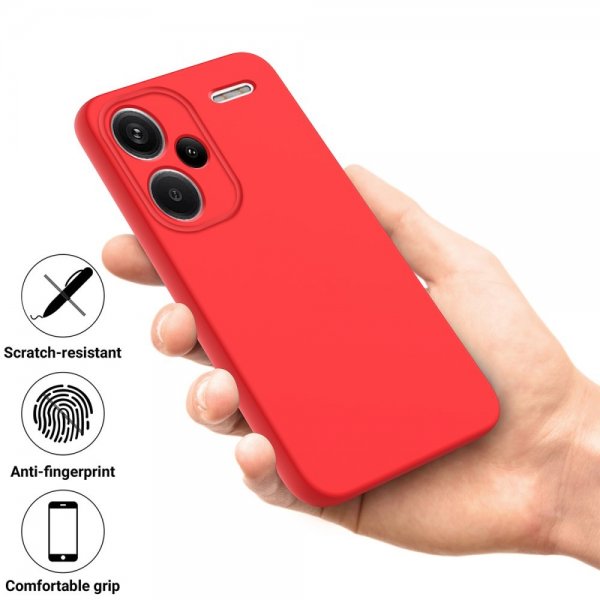 Xiaomi Redmi Note 13 Pro Plus 5G Cover med Strop Silikone Rød