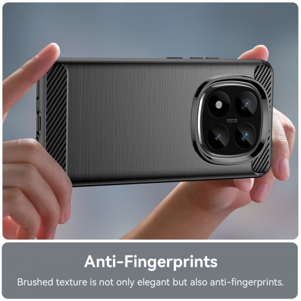 Xiaomi Redmi Note 14 Pro+ 5G Cover Børstet Karbonfibertekstur Sort